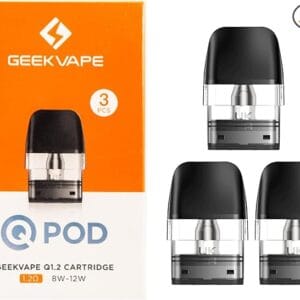 Sonder Q Vape Pods 1.2 for Geekvape Sonder Vape Kit Geekvape Sonder Q Kit, Q Pods Refillable Pod 2ml Cartridge Wenax, No Nicotine, 3 pack 1.2ohm